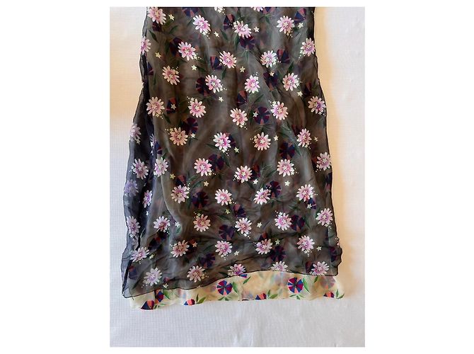 Abito Gianni Versace Couture Mesh Floreale Rosa Bianco Blu Multicolore Verde - vista 5