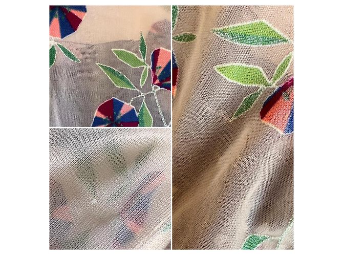 Abito Gianni Versace Couture Mesh Floreale Rosa Bianco Blu Multicolore Verde - vista 9