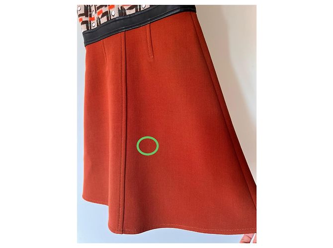 Louis Vuitton Runway Kleid Geometrisches Muster Braun Schwarz Weiß Rot Orange - Ansicht 10