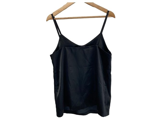 Autre Marque Col Pierrot Satin Camisole Schwarz - Ansicht 2