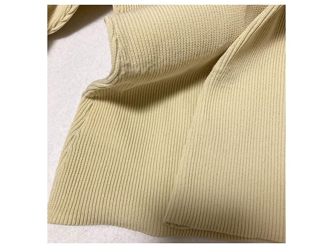 Autre Marque CELFORD Bell Sleeve Rippstrick-Pullover Beige - Ansicht 4