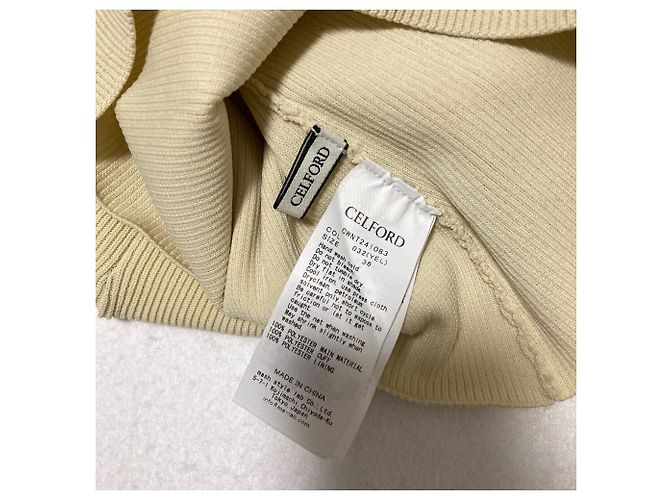 Autre Marque CELFORD Bell Sleeve Rippstrick-Pullover Beige - Ansicht 5