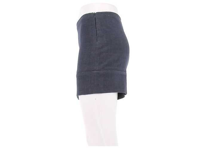 Prada Minifalda de lana estilo denim Gris - vista 4