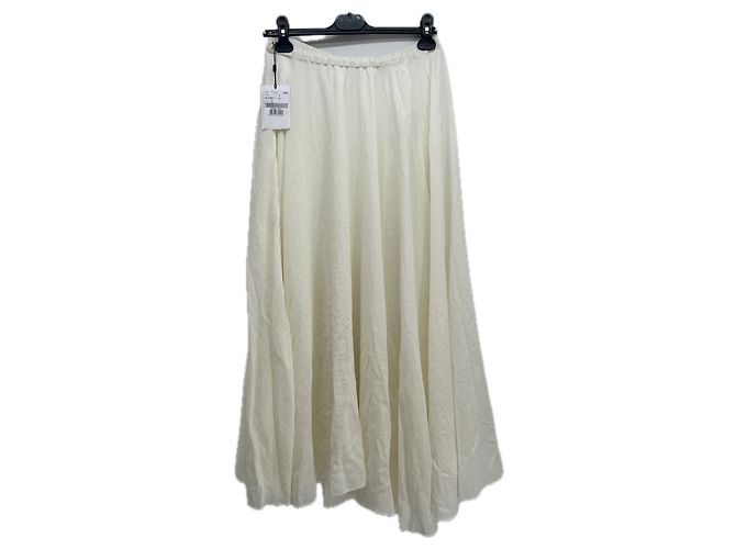 Autre Marque Falda larga blanca de viscosa CLOUDY Blanco - vista 2