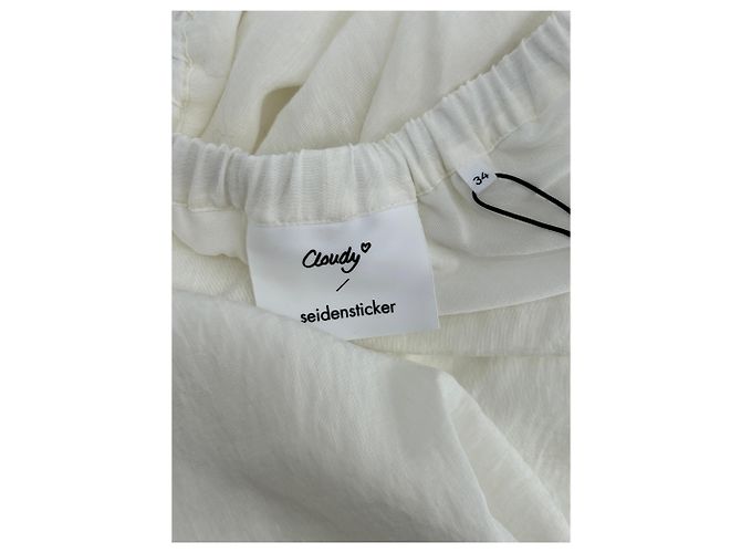 Autre Marque Falda larga blanca de viscosa CLOUDY Blanco - vista 4