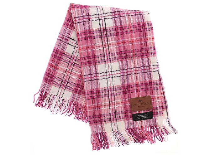 Etro Bufanda a rayas rosa y blanca - vista 2