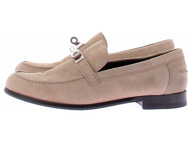 Hermès Mocassini Destin in scamosciato beige - vista 2