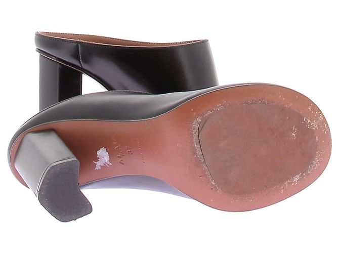 Mule Alaïa in pelle nera Nero - vista 5