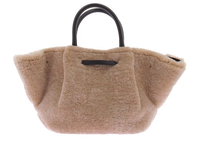 Autre Marque Borsa tote in lana DEMELLIER Beige - vista 3