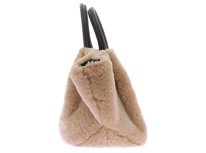 Autre Marque Borsa tote in lana DEMELLIER Beige - vista 5