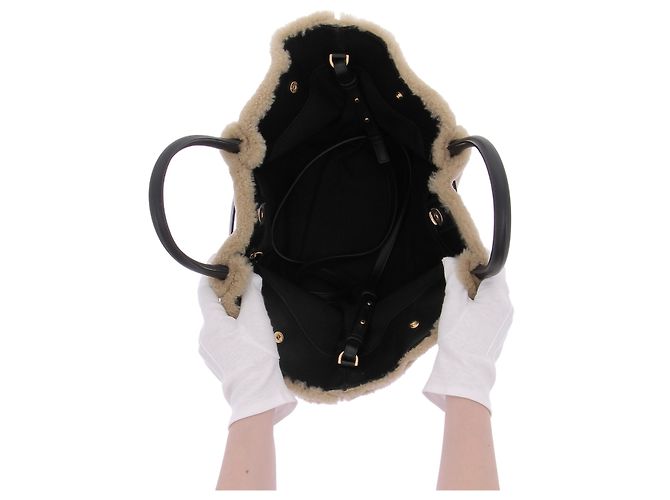 Autre Marque Borsa tote in lana DEMELLIER Beige - vista 7