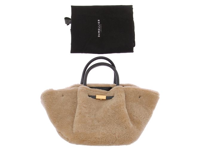 Autre Marque Borsa tote in lana DEMELLIER Beige - vista 8