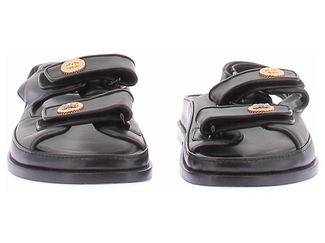 Chanel Sandali Dad in pelle nera Nero - vista 3