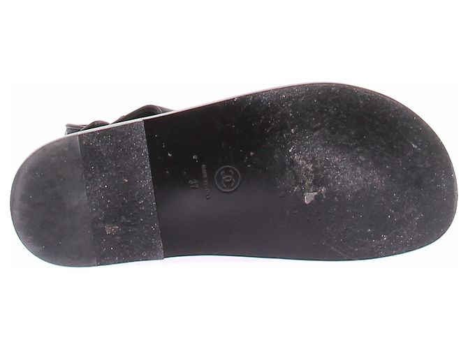 Chanel Sandali Dad in pelle nera Nero - vista 5