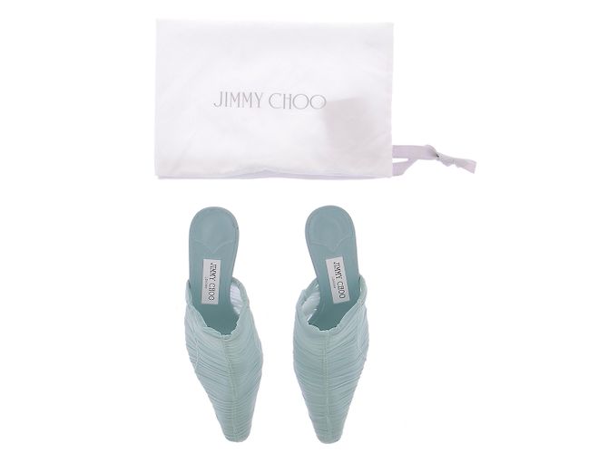 Jimmy Choo Mules Lotta 65 in tulle Blu - vista 8
