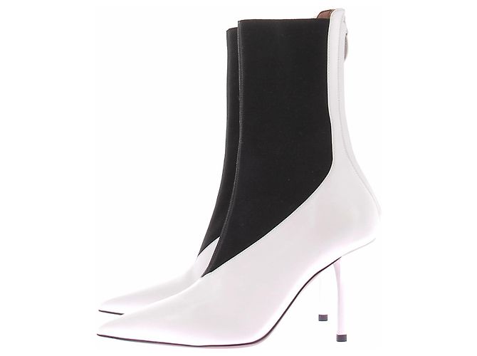 Alaïa Spitze Lederstiefeletten Weiß - Ansicht 2