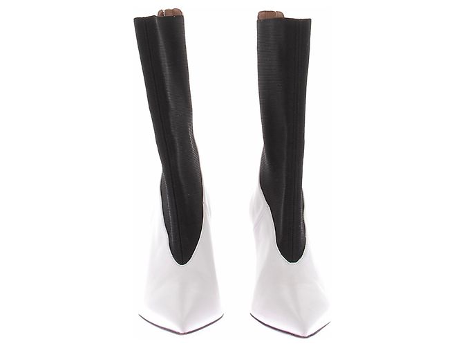 Alaïa Spitze Lederstiefeletten Weiß - Ansicht 4