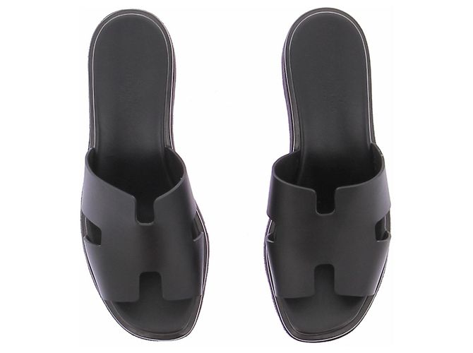 Hermès Mule Eze in pelle e scamosciato neri Nero - vista 4