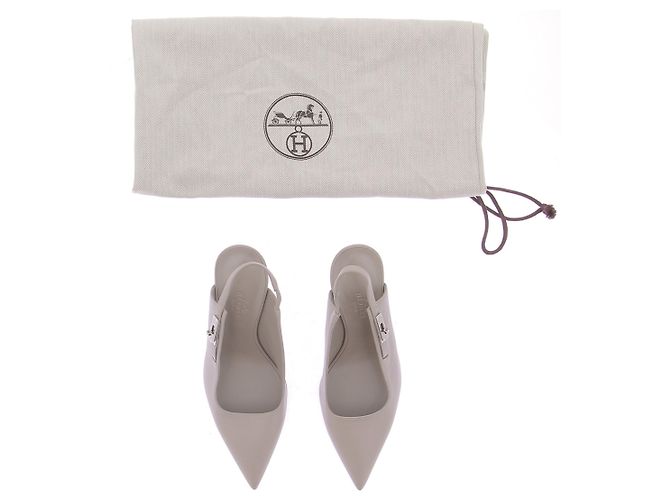 Hermès Lover 80 Pumps Grau Leder Größe 37 - Ansicht 8