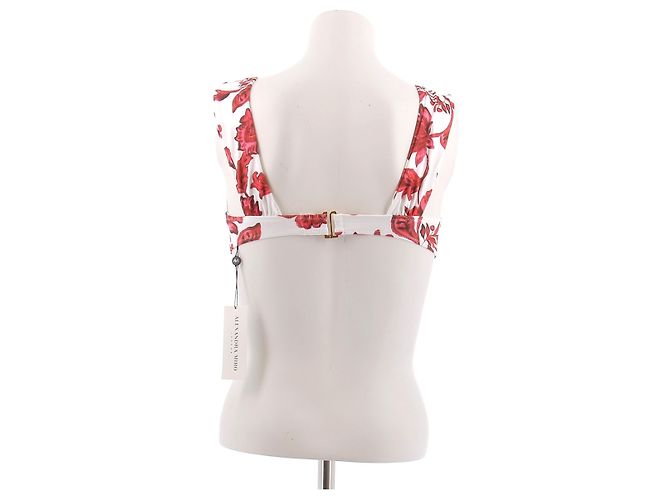 Autre Marque Top de bikini blanco con estampado floral Roja - vista 2