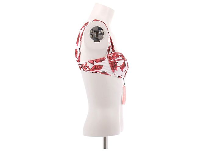 Autre Marque Top de bikini blanco con estampado floral Roja - vista 3