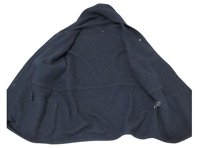 Autre Marque Abrigo con capucha de lana y alpaca 45R Azul Azul marino - vista 5
