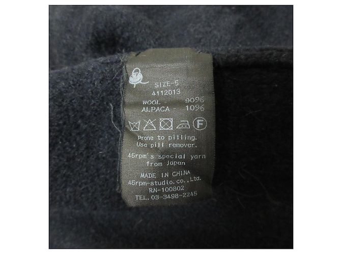 Autre Marque Abrigo con capucha de lana y alpaca 45R Azul Azul marino - vista 7