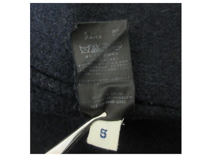 Autre Marque Abrigo con capucha de lana y alpaca 45R Azul Azul marino - vista 8