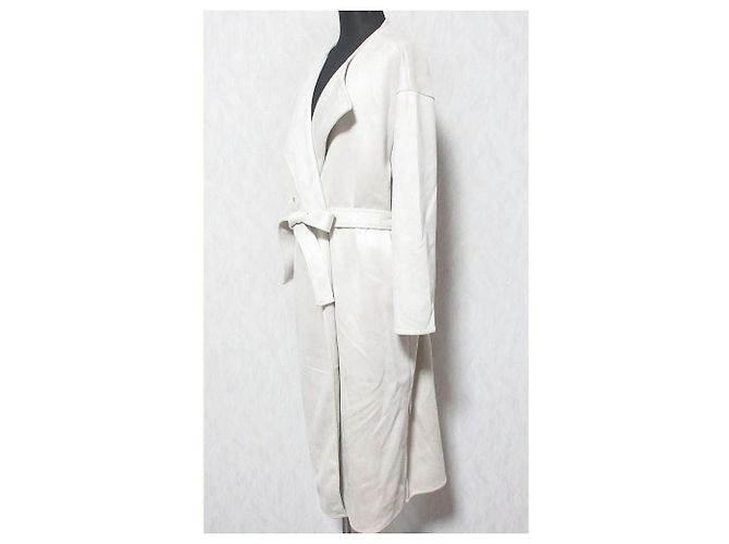 Autre Marque abahouse mavie Wildleder-Trenchcoat Beige - Ansicht 3