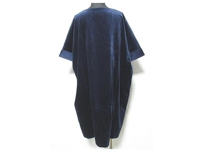 Autre Marque Honnete Samtkleid Blau - Ansicht 2