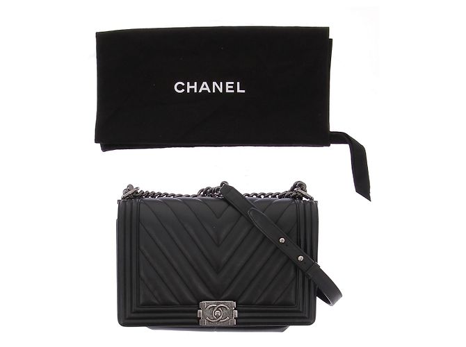 Chanel Borsa Boy in pelle Nero - vista 8