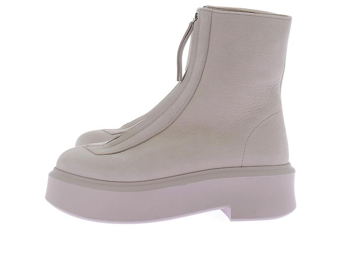 The row Botines de cuero "Zipped Boots" Blanco - vista 2
