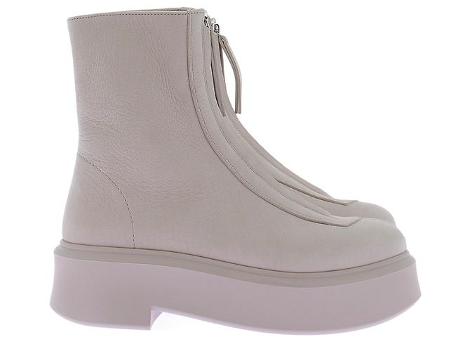 The row Botines de cuero "Zipped Boots" Blanco - vista 6