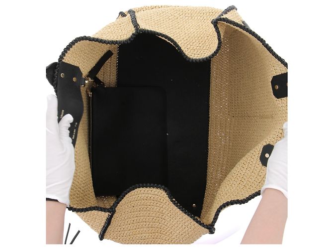 Valextra Große Raphia-Shopper-Tasche Beige - Ansicht 5