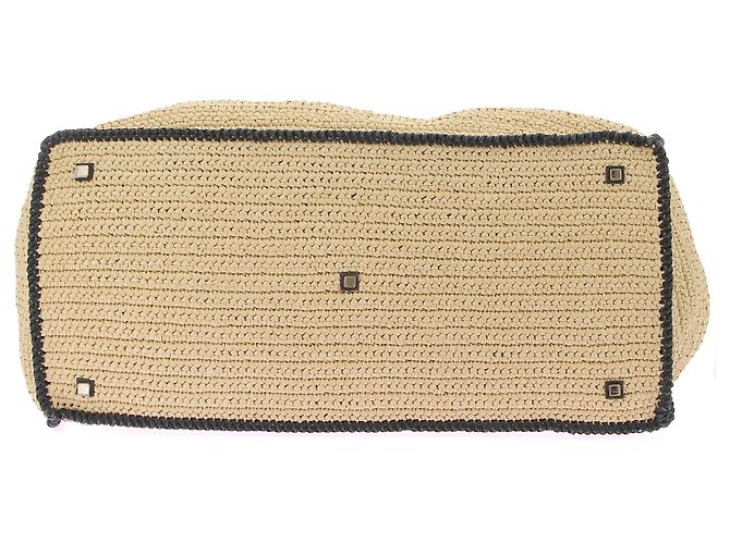 Valextra Große Raphia-Shopper-Tasche Beige - Ansicht 7