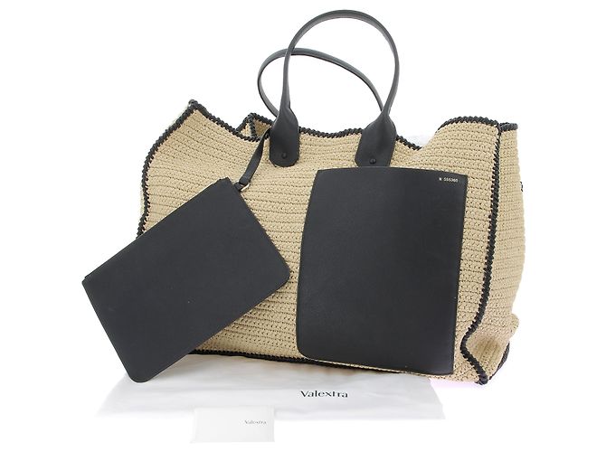 Valextra Große Raphia-Shopper-Tasche Beige - Ansicht 8