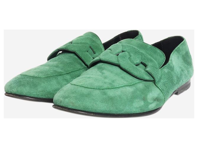 Hermès Mocassini in scamosciato verde - taglia EU 36.5 - vista 2