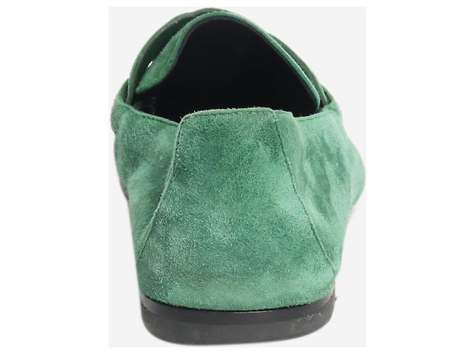 Hermès Mocassini in scamosciato verde - taglia EU 36.5 - vista 3