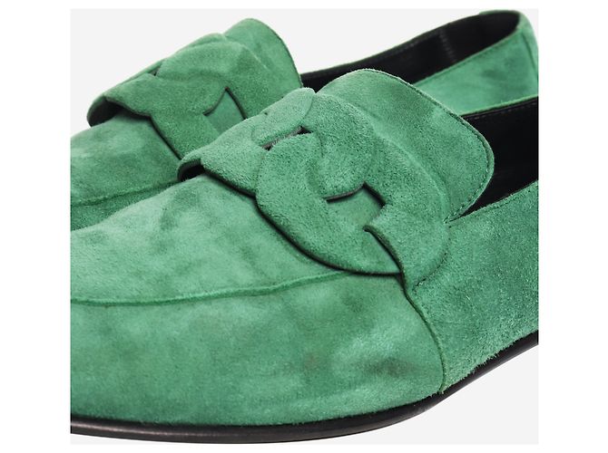 Hermès Mocassini in scamosciato verde - taglia EU 36.5 - vista 4