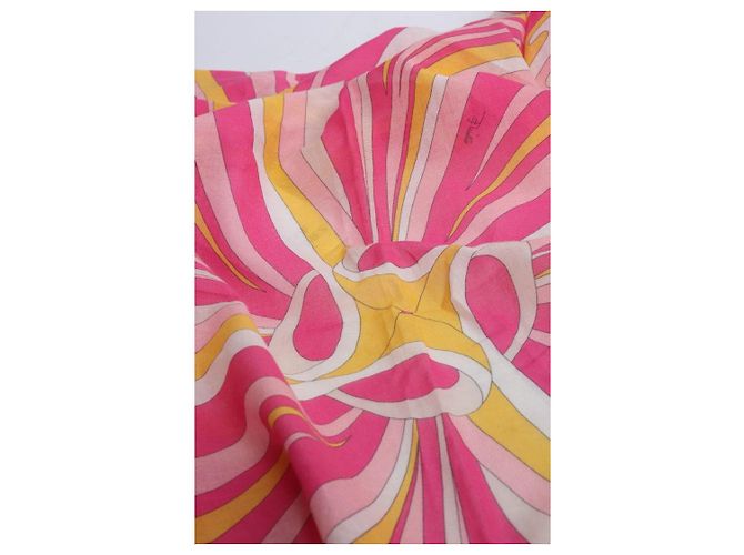Emilio Pucci Grande sciarpa stampata rosa e gialla - vista 2