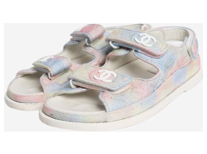 Chanel Sandali trapuntati pastello Multicolour Cruise 2022 - taglia EU 37.5 Multicolore - vista 2