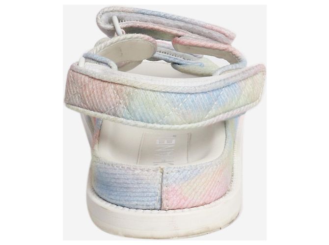 Chanel Sandali trapuntati pastello Multicolour Cruise 2022 - taglia EU 37.5 Multicolore - vista 3
