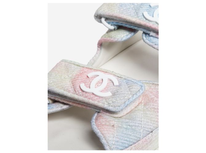 Chanel Sandali trapuntati pastello Multicolour Cruise 2022 - taglia EU 37.5 Multicolore - vista 4