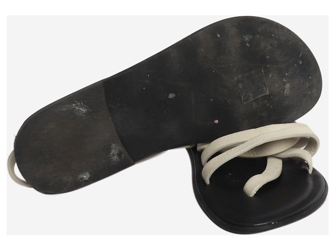 The row Sandali slingback in pelle grigio osso con profilo - taglia EU 37.5 - vista 4