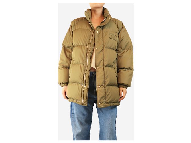 Céline Grüne Oversized-Steppjacke - Größe UK 8 - Ansicht 4