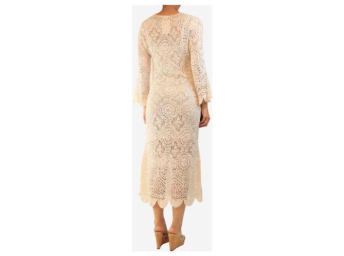 Autre Marque Vestido maxi de ganchillo blanco - talla M - vista 2