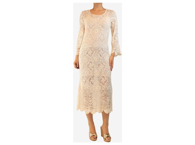 Autre Marque Vestido maxi de ganchillo blanco - talla M - vista 4