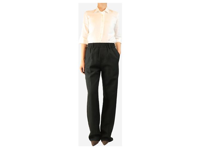 Burberry Black elasticated wool-blend trousers - size S - view 2