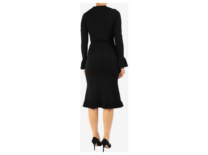 Herve Leger Schwarzes geripptes Midikleid - Größe S - Ansicht 2