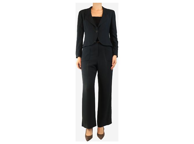 Chanel Completo giacca e pantalone blu navy - taglia UK 14 - vista 4